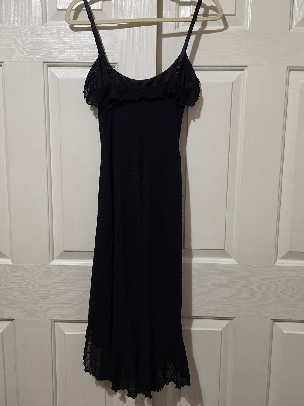 VTG 90s Betsy Johnson Black Polka Dot Dress Sz XS/P Lettuce Edge Whimsy Goth - Picture 8 of 9